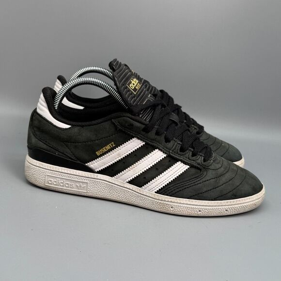 adidas Busenitz Men\'s 7 Black White Suede Skateboard Shoes Comfort Performance